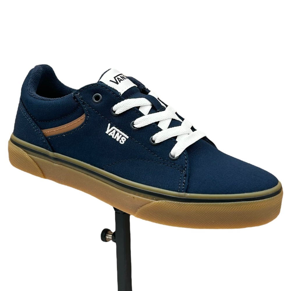 Vans Seldan Youth Boy's‎ Canvas Sneaker Size 4 Gum Dress Blues Lace up Shoes